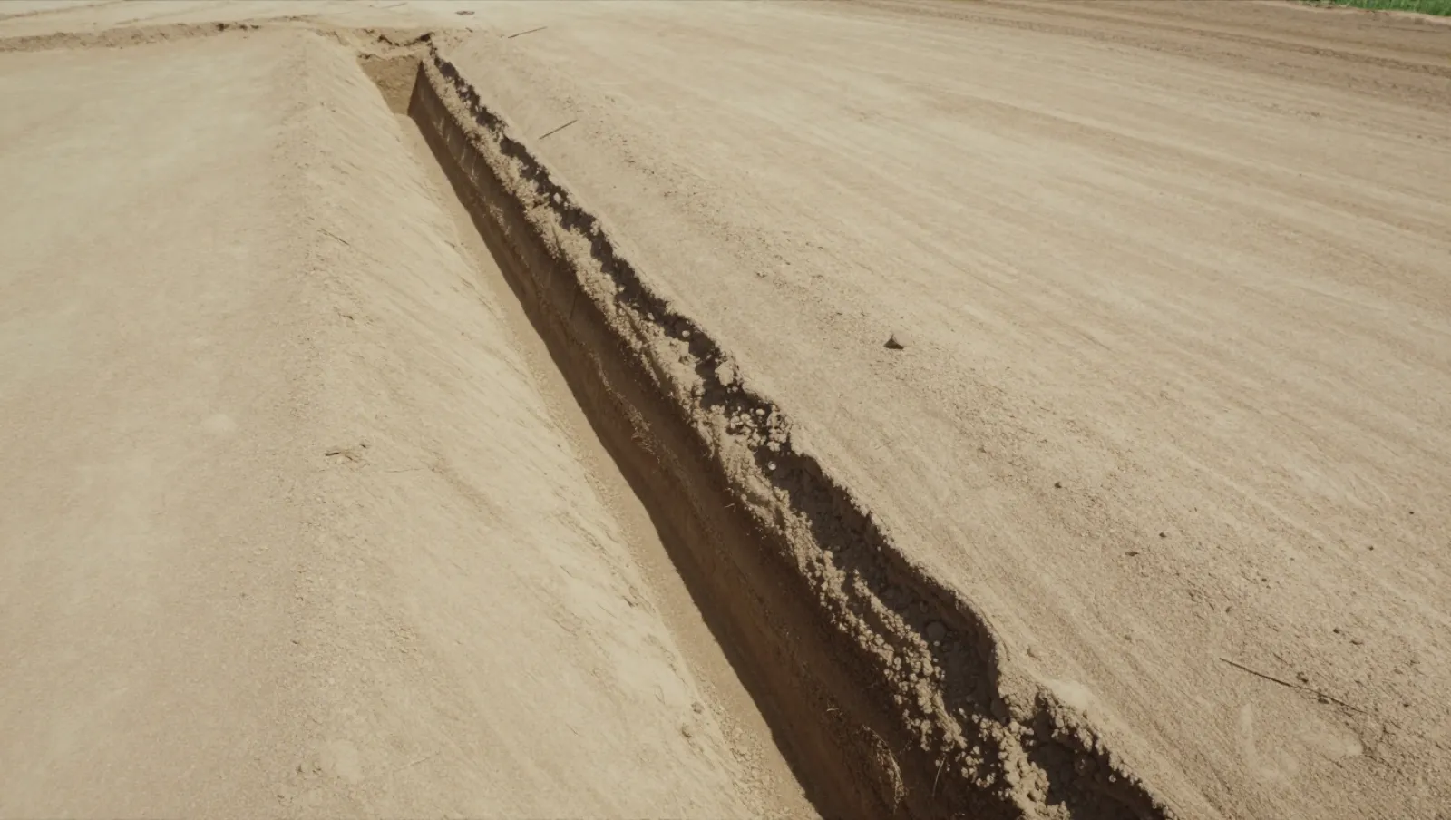 Excavation creates a trench on sandy terrain with no machinery present — Daniel Dean Land Clearing, Southeast Texas
