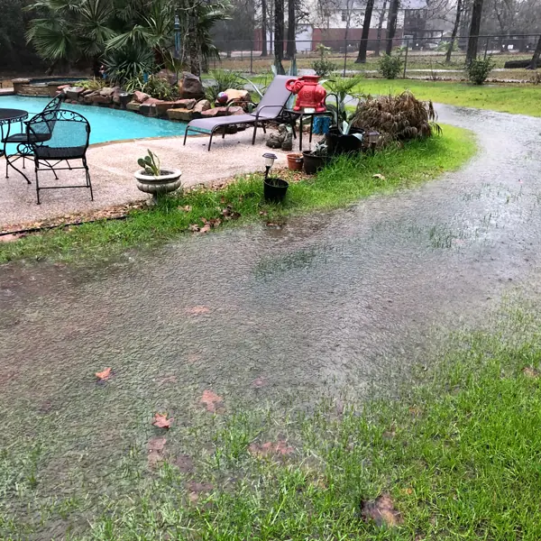 Pool area protected from flooding after the drainage work