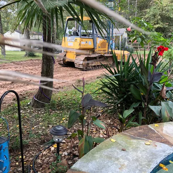 Swale being constructed during the build