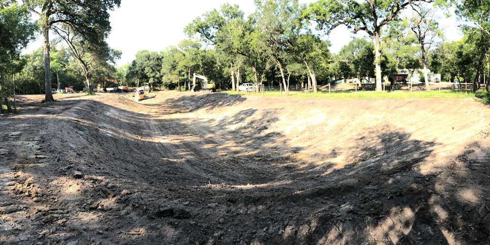 Pond excavation east of Rosharon TX