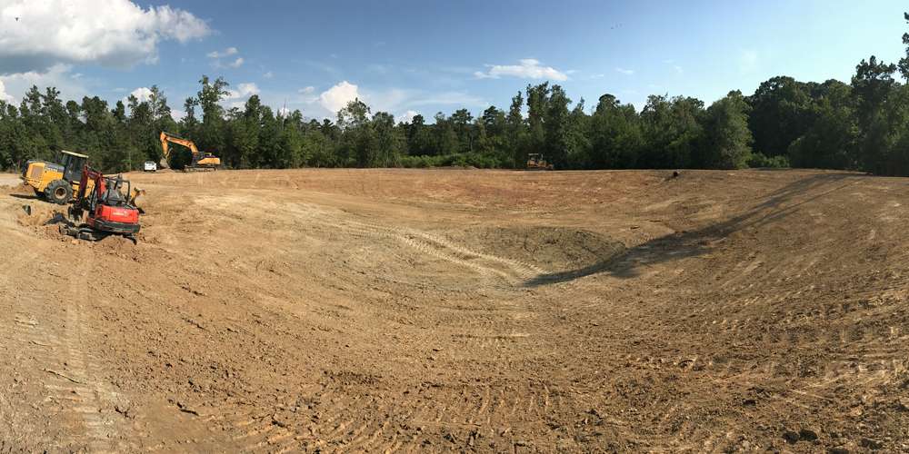 Pond construction project near Todd Mission TX