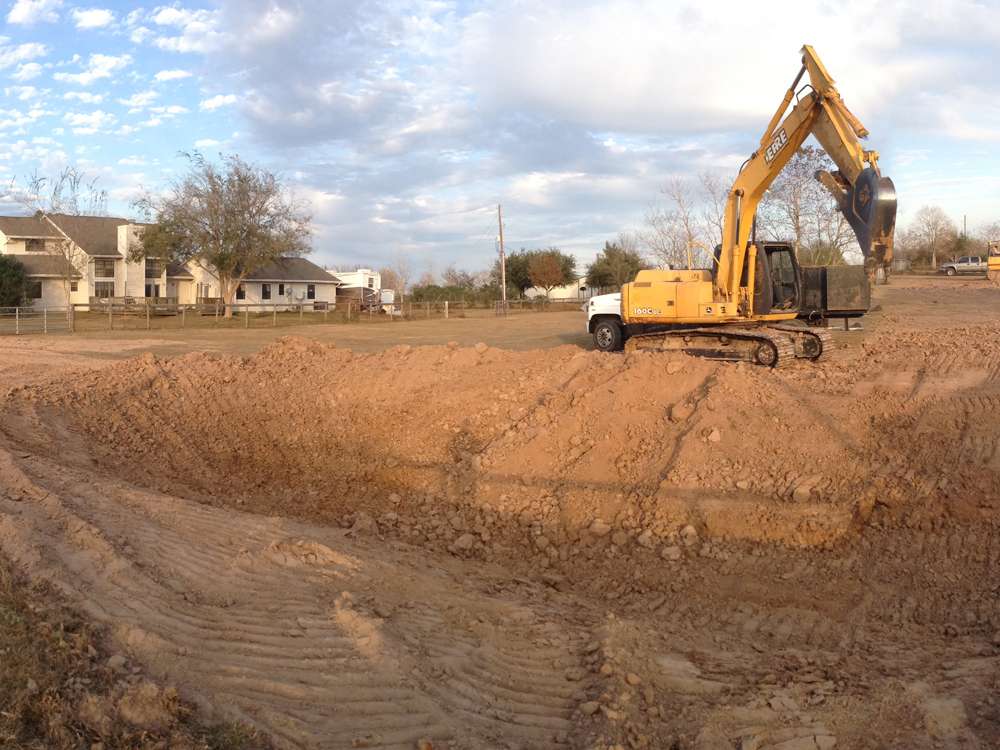 Pond Liner Adhesive and Other Essentials for a Pro Pond Build Small Pond North of Katy Tx before water