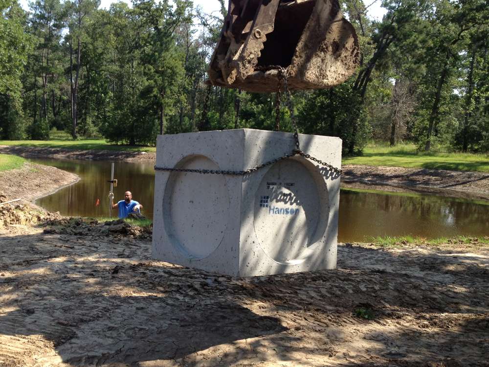 Inlet pipe installation for pond water capture