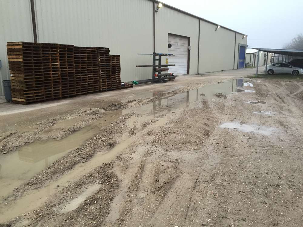 Laydown yard sub-grade failure before repair