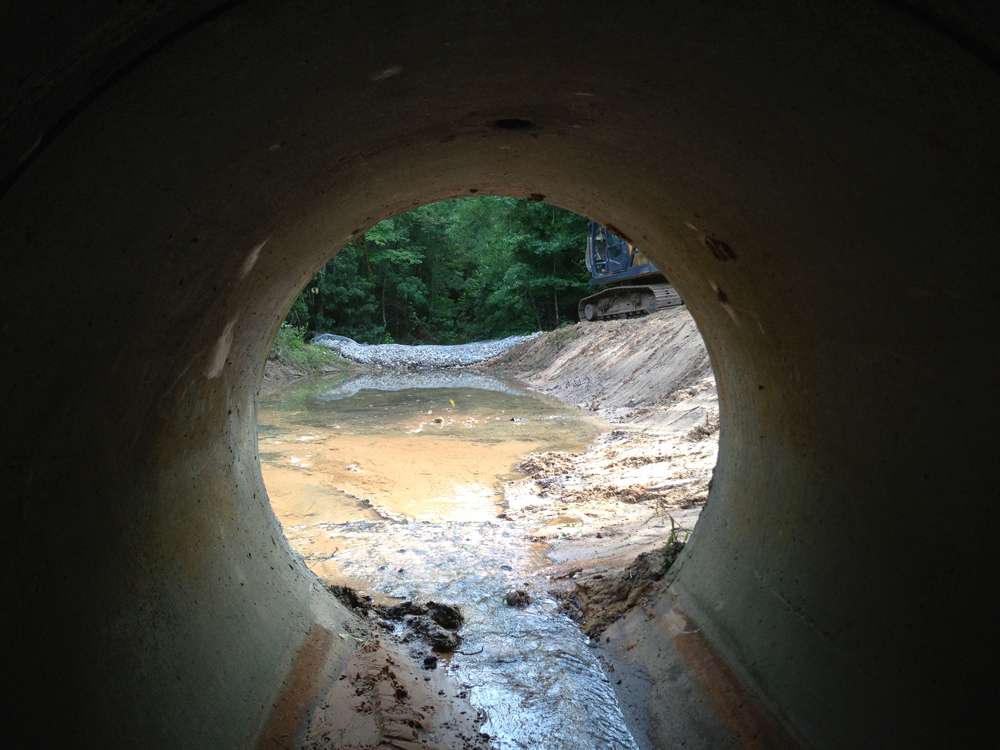 Pond de-silting restoring pond depth