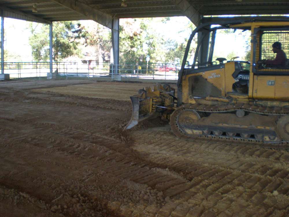 Equestrian arena grading and sand application